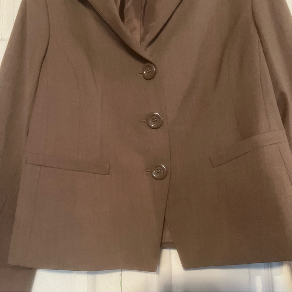 Lafayette 148 Tan Beige Wool Blazer 14 Large Button Down - Picture 6 of 11